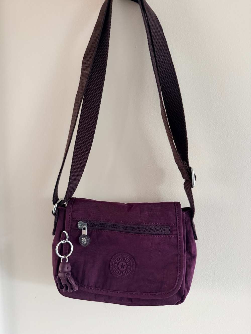 BNWOTags attached Kipling Sabian Plum Crossbody Bag with Adjustable Strap